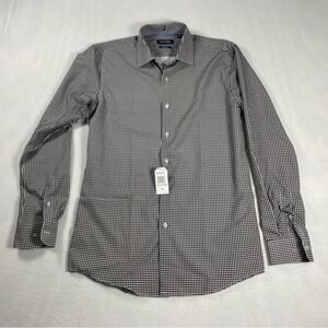 NWT Nautica Dress Shirt, Slim Fit, Black  Check, Men's Medium 15-15.5 34/35
